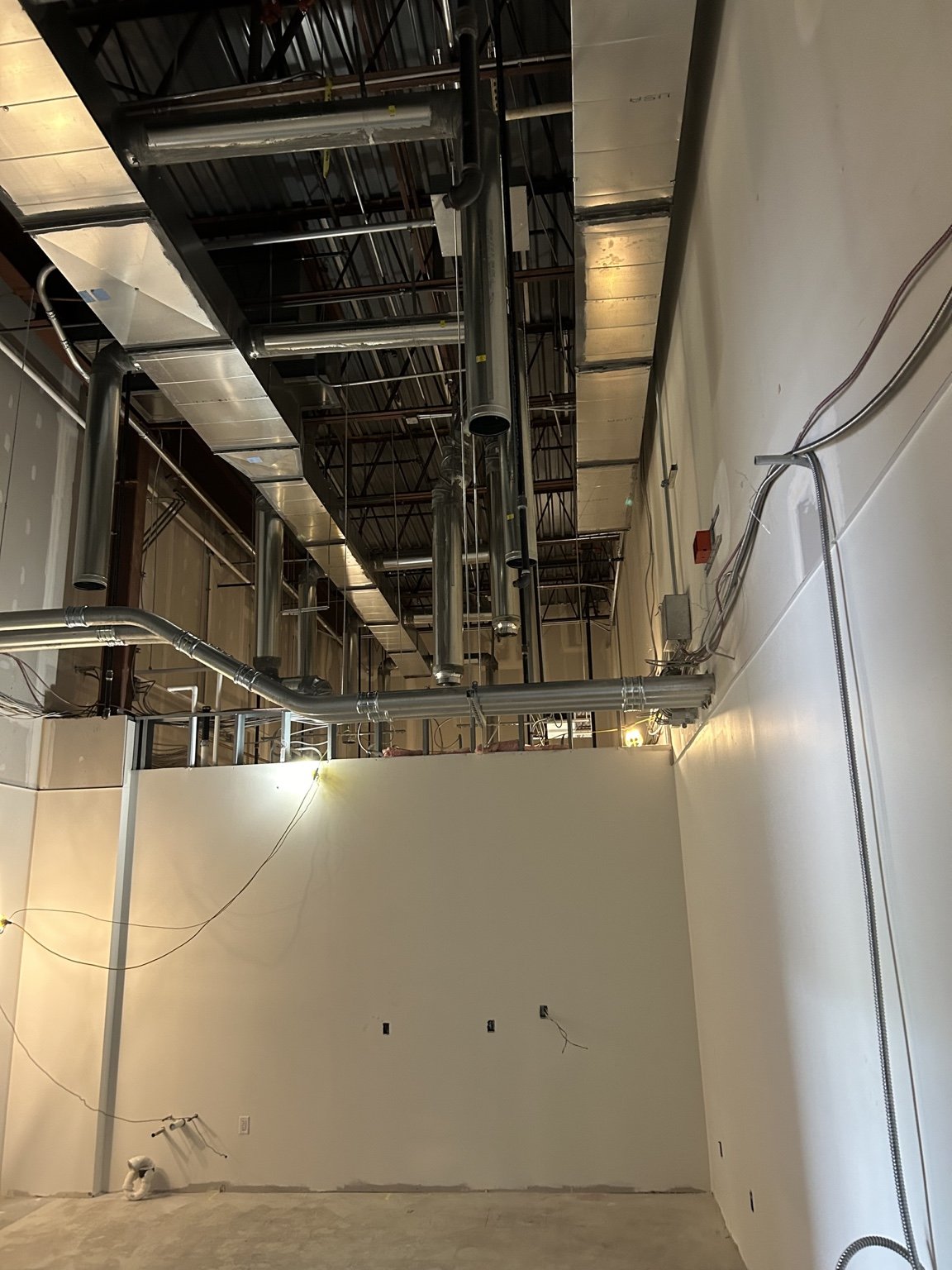 Ductwork in a commercial interior
