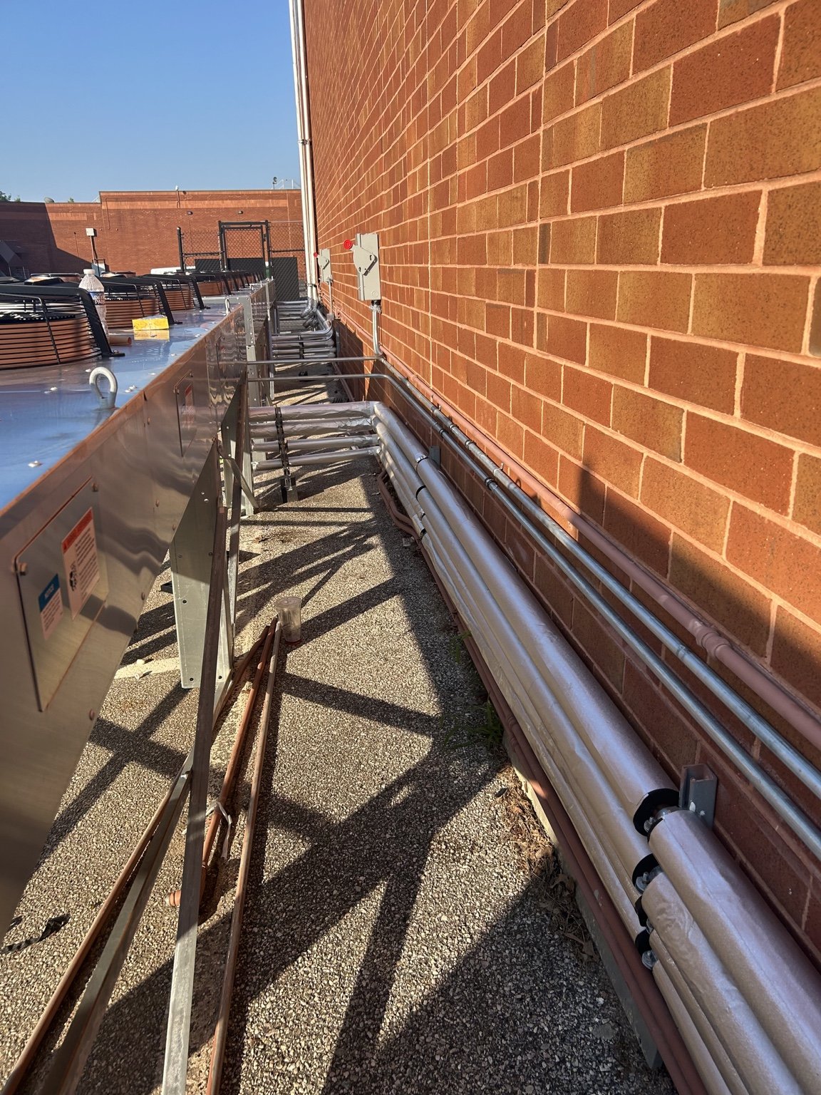 Exterior commercial mechanical piping